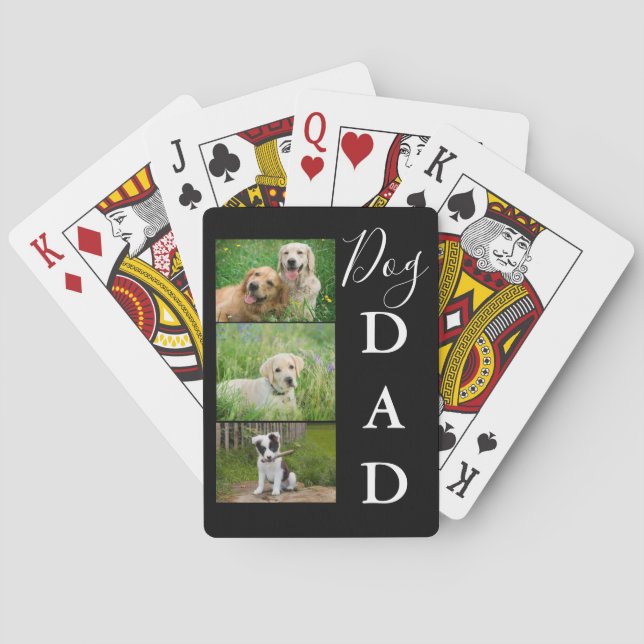 Fotokollage för Hund Pappa 3 Casinokort (Baksidan)