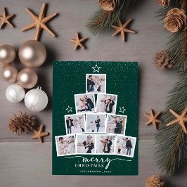 Fotokollage för Julgran-familjen Julkort