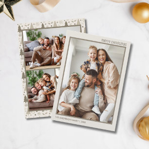 Fotokollage för julmodern 4-familjen julkort