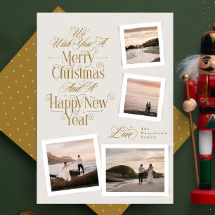 fotokollage för kalligrafi nytt år god jul julkort