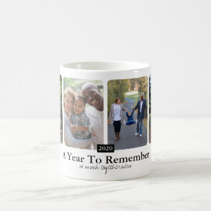 Fotokollage för karantänminnesfamilj kaffemugg