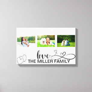 Fotokollage för kärlek i Black Script Anpassningsb Canvastryck