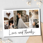 Fotokollage för kärlek och Bröllop Elegant Tack Kort<br><div class="desc">Elegant bröllop tackar dig för att du har kort för paret så att du kan  deras favoritfoton och tacksamhet mot bröllopsdagar och vänner. Anpassa med fem foton från bröllop och texten på baksidan.</div>