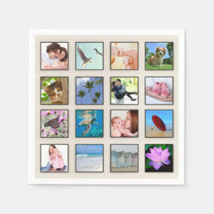 Fotokollage för klassiskt kvadrat-Ram Pappersservett