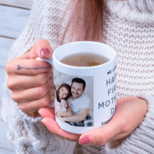 Fotokollage för lycklig 1:a Mors dag Nyfödd bebis Kaffemugg