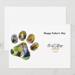 Fotokollage för Lycklig fars dag hund tass Inbjudningar