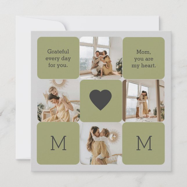 Fotokollage för Mamma - gratulationskort (Framsida)