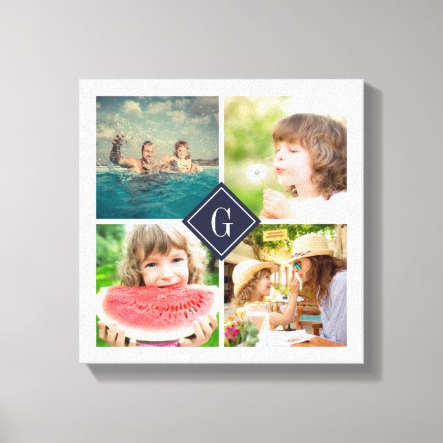 Fotokollage för marin monogram canvastryck (Framsida)