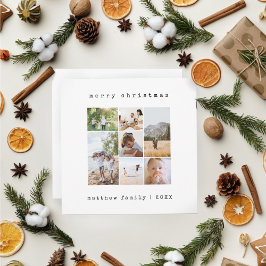 Fotokollage för minimalistisk skrivmaskin-familj julkort