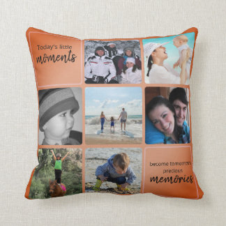 Fotokollage för minnesfamiljen Dekorativ kudde