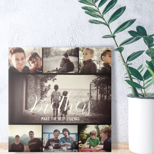 Fotokollage för Modern Brother Best Friends Mörk F Kakelplatta