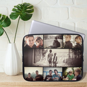 Fotokollage för Modern Brother Best Friends Mörk F Laptop Fodral