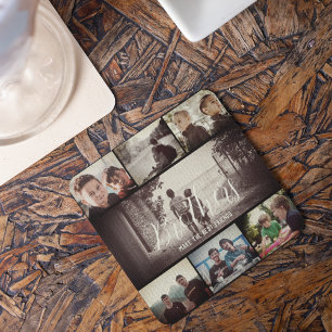 Fotokollage för Modern Brother Best Friends Mörk F Underlägg Papper Kvadrat