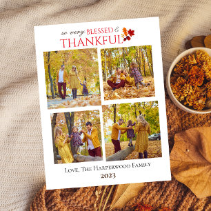 Fotokollage för Modern Fall Thanksgiving-familjen Helg Vykort