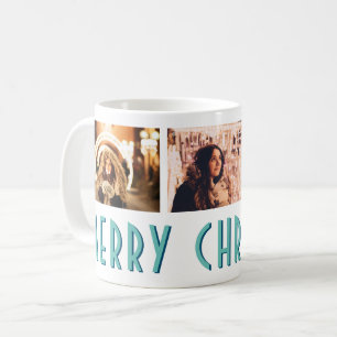 Fotokollage för modern God jul-typografi Kaffemugg