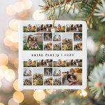 Fotokollage för Modern Typewriter-familj Julgransprydnad Keramik<br><div class="desc">Skapa din egen fotokollage julprydnad. Lägg helt enkelt till bilder och text för en anpassningsbar som ska dekoreras den här julhelgen.</div>