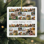 Fotokollage för Modern Typewriter-familj Julgransprydnad Keramik<br><div class="desc">Skapa din egen fotokollage julprydnad. Lägg helt enkelt till bilder och text för en anpassningsbar som ska dekoreras den här julhelgen.</div>