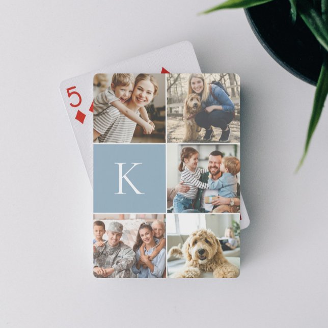 Fotokollage för monogrammed familj casinokort (Skapare uppladdad)