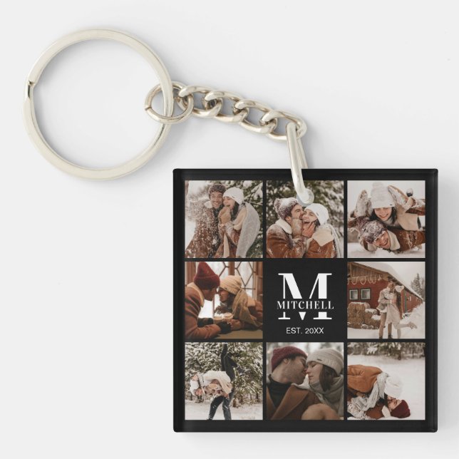 Fotokollage för monogrammed familj | Monogram Gift (Framsidan)