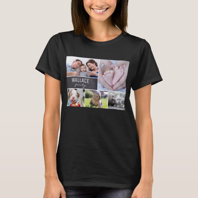 Fotokollage för Mors dag Personlig-familjen T Shirt (Framsida)