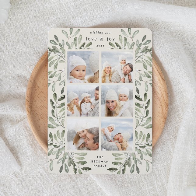 Fotokollage för naturligt Glatta vattenfärger Julkort (Skapare uppladdad)