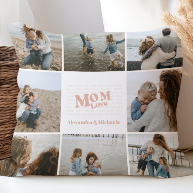 Fotokollage för Neutralten mamma Kärlek Kudde (Skapare uppladdad)