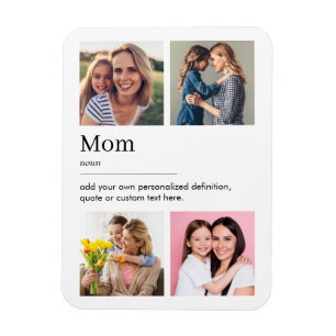 Fotokollage för ordlistedefinition i mamma magnet