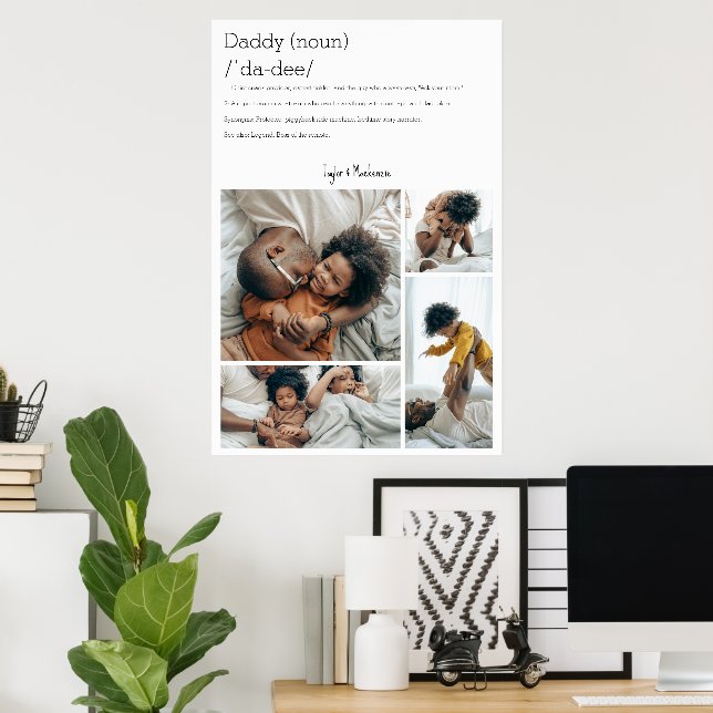 Fotokollage för pappa Definition Personlig 4 Poster (Hemmakontoret)