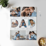 Fotokollage för Pappa Lycklig Fars dag Pussel<br><div class="desc">Fira Fars dag med vårt vackra personlig fotopussel. Utformningen har en fotolayout i många för att lägga till egna foton. I mitten av pusslet står det Lycklig Fars dag Pappa. Lägg till dina foton i ord "pappa". Gör ett speciellt familjeminne med det här roligt familjepusslet. Perfektens gåva till fars dag....</div>