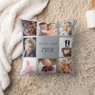 Fotokollage för pappa Silver Kudde
