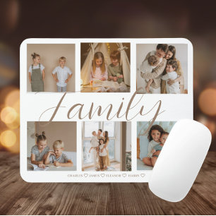 Fotokollage för personlig-familjen musmatta