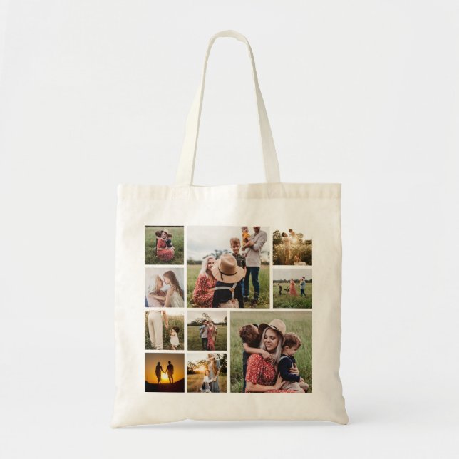 Fotokollage för personlig-familjen tygkasse (Framsidan)