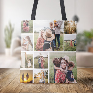 Fotokollage för personlig-familjen tygkasse