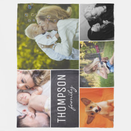 Fotokollage för personlig Family Fleecefilt