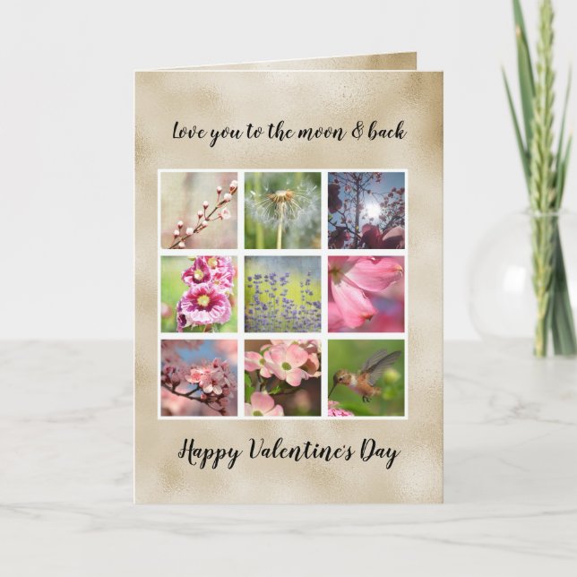 Fotokollage för Personligen guld Kärlek Kort (Framsida)