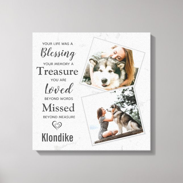 Fotokollage för Pet Memorial Hund Canvastryck (Framsida)