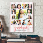 Fotokollage för Ro Guld skript Studenten K-12 Canvastryck<br><div class="desc">Var stolt, gladd och visa den här milstolpen av din favoritgrad. Skapa den här gigantiska, bedövande, enkla, moderna personligen high school studenten K - 12 fotokollage canvas wall-konsten för en keepsaké som du alltid uppskattar. En roligt, en elegant visuell bild av manustypografin i ro guld, tillsammans med hennes namn, klassår...</div>