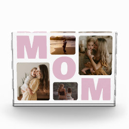 Fotokollage för rosa Mamma Mors dag-familjen