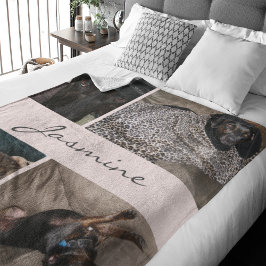 Fotokollage för  Rosa | Ull Hund Blanket Fleecefilt