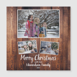 Fotokollage för Rustik wood-familjen God jul