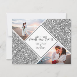 Fotokollage för silver Glitter Meddelande