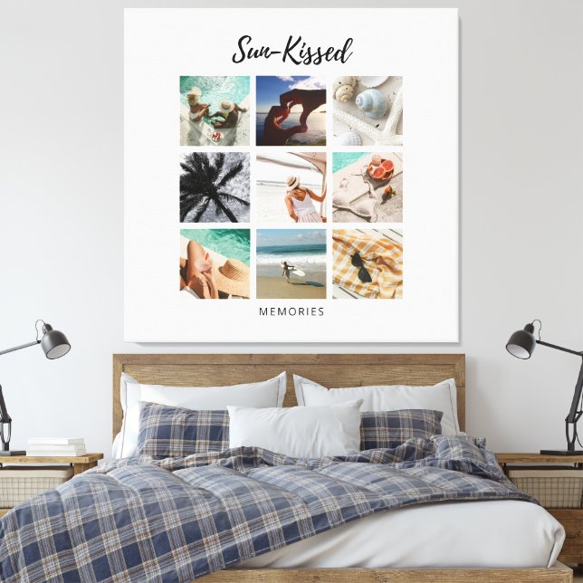 Fotokollage för sol-Kisserade minnen Canvastryck (Insitu (sovrum))