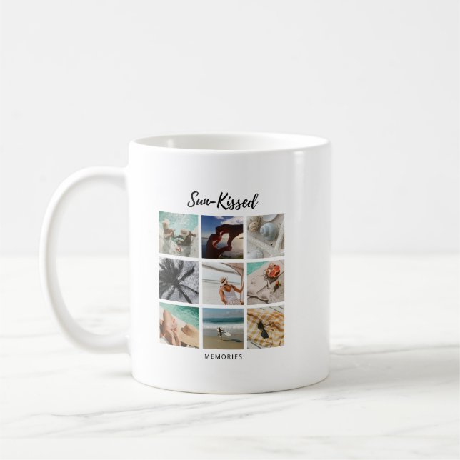 Fotokollage för sol-Kisserade minnen Kaffemugg (Vänster)