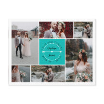 Fotokollage för Teal Tack Bröllop