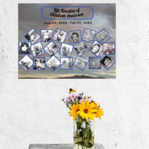 Fotokollage för tidslinje med regnbåge Poster