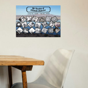 Fotokollage för tidslinje med Sjö och berg Poster