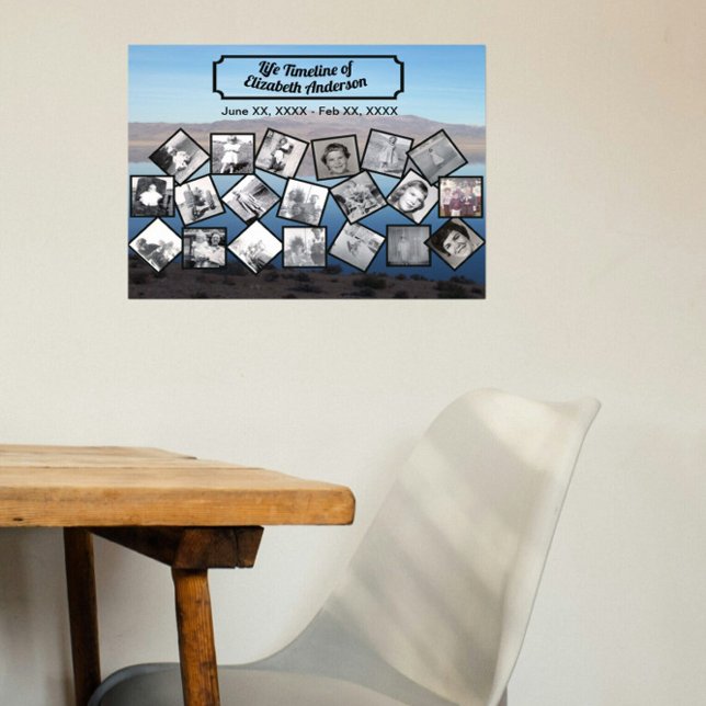 Fotokollage för tidslinje med Sjö och berg Poster (Skapare uppladdad)