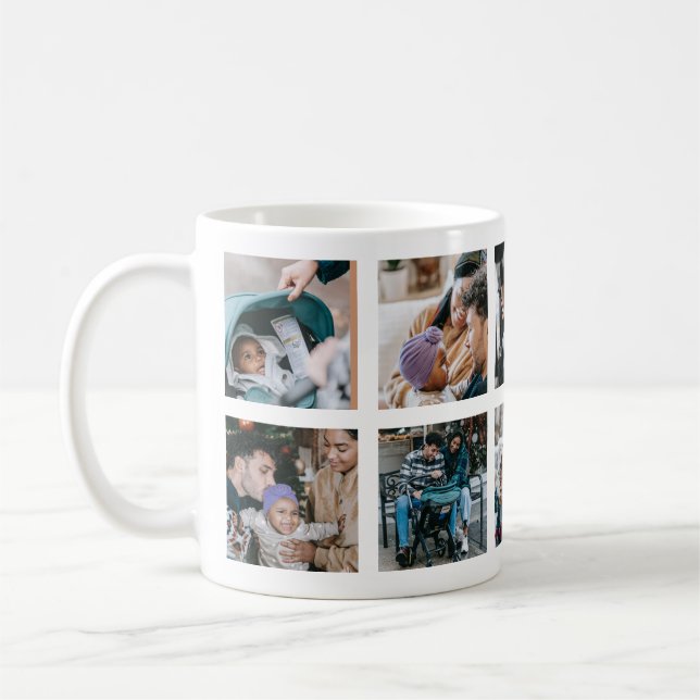 Fotokollage för uppspelningsfamiljen Lycklig Kaffemugg (Vänster)