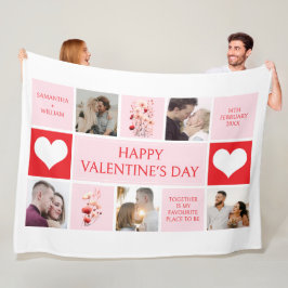 Fotokollage för valentines day Personlig Fleecefilt