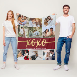Fotokollage för XOXO Valentine Day  Fleecefilt